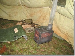 sleeping bag in tent