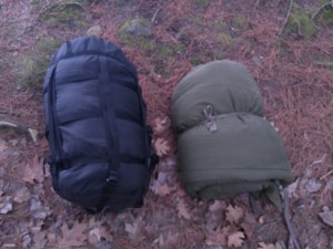Tennier Sleep System and ICW bag side by side.