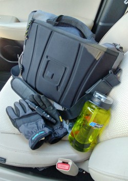 Nalgene water bottle with filter in car