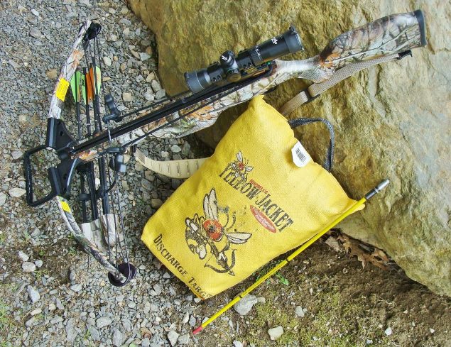 crossbow and target bag