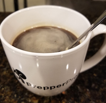 coffee in prepper press mug