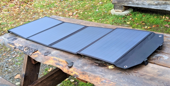 solar panels on picnic table
