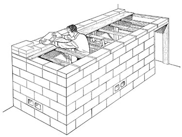 Basement concrete block shelter