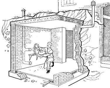 belowground clay masonry shelter