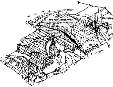 log covered trench shelter