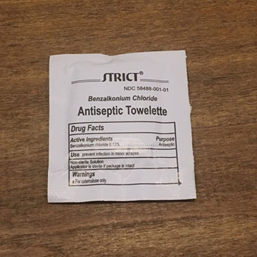 antiseptic towel