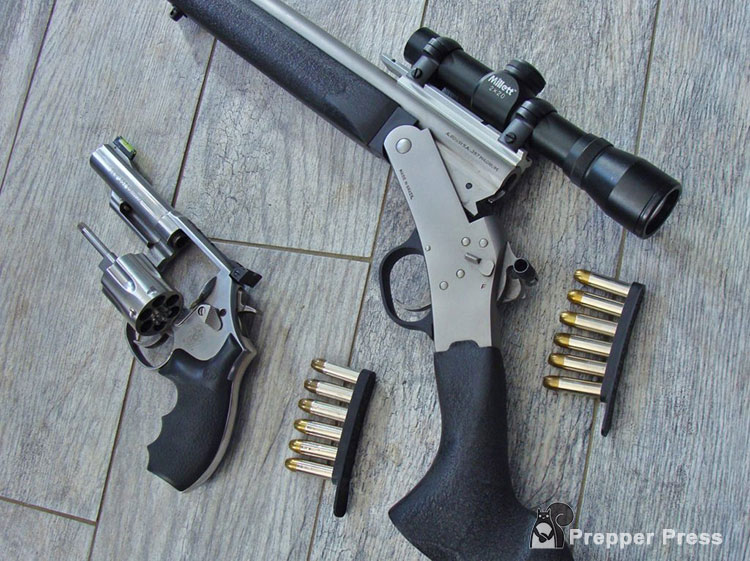 .357 revolver and rifle pair