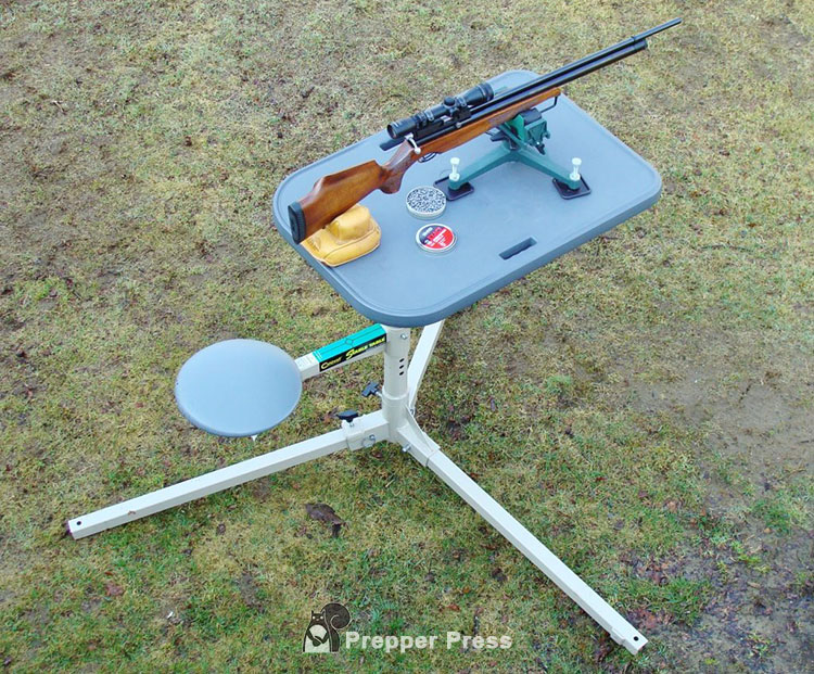 shooting table with air rifle