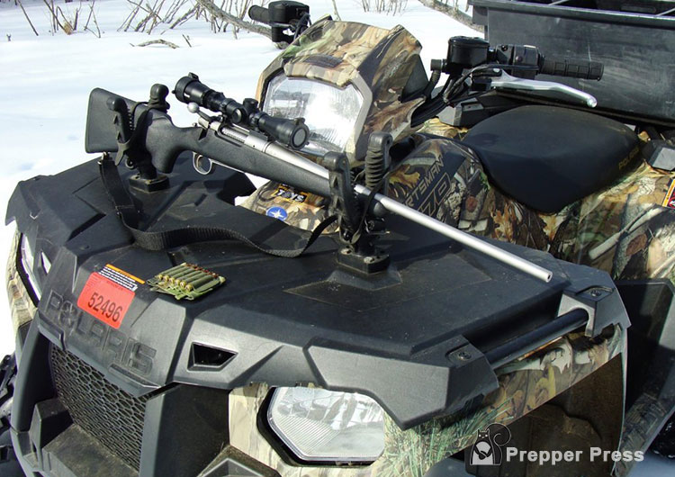 rifle mounted on ATV