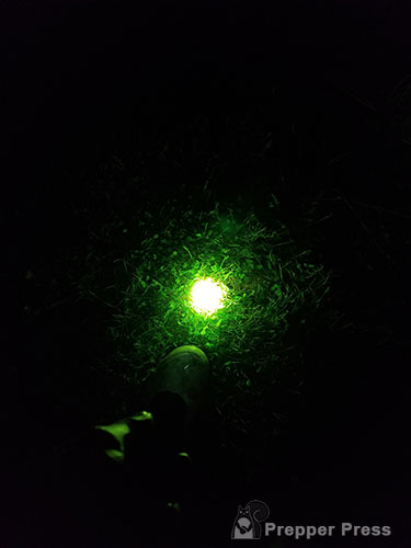 laser flashlight on ground