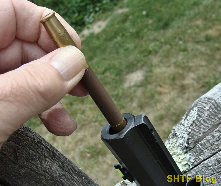 rod line for flintlock rifle to assure empty