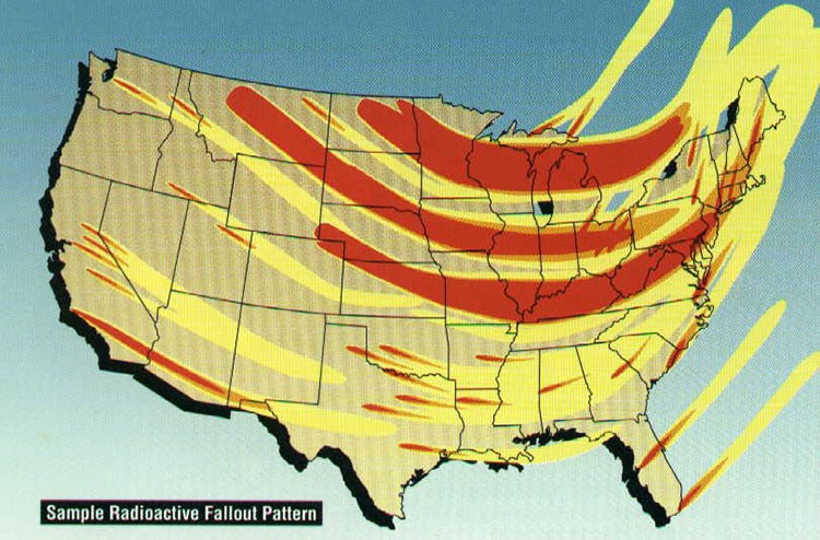 FEMA fallout map of U.S.