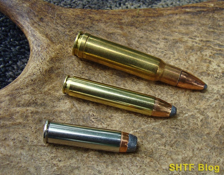 different cartridges on moose antler