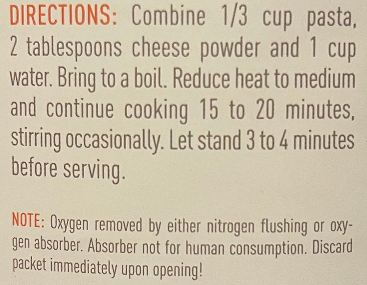 freeze dried mac cheese directions