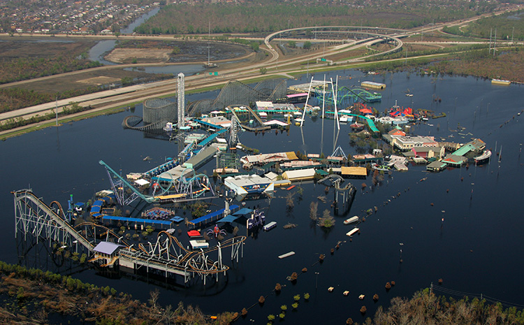 Aerial view after Hurricane Katrina