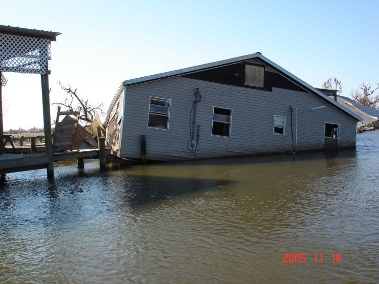 Sunken House after Hurricane Katrina