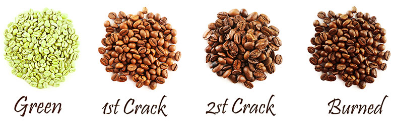 stages of roasted beans
