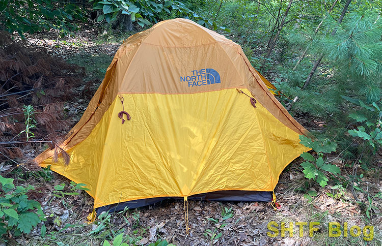 North Face Stormbreak 2 yellow tent with fly